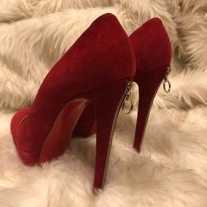 Christian Louboutin Red Bianca zip 38.5/8.5